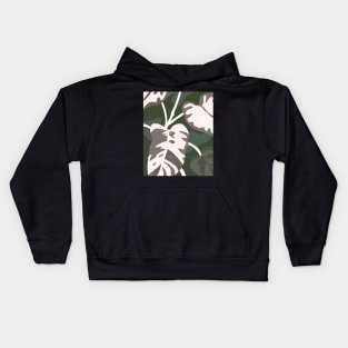 Dark Philodendron illustration Kids Hoodie